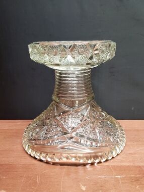 Vintage McKee Pressed Glass Punch Bowl BASE STAND Crystal Cut